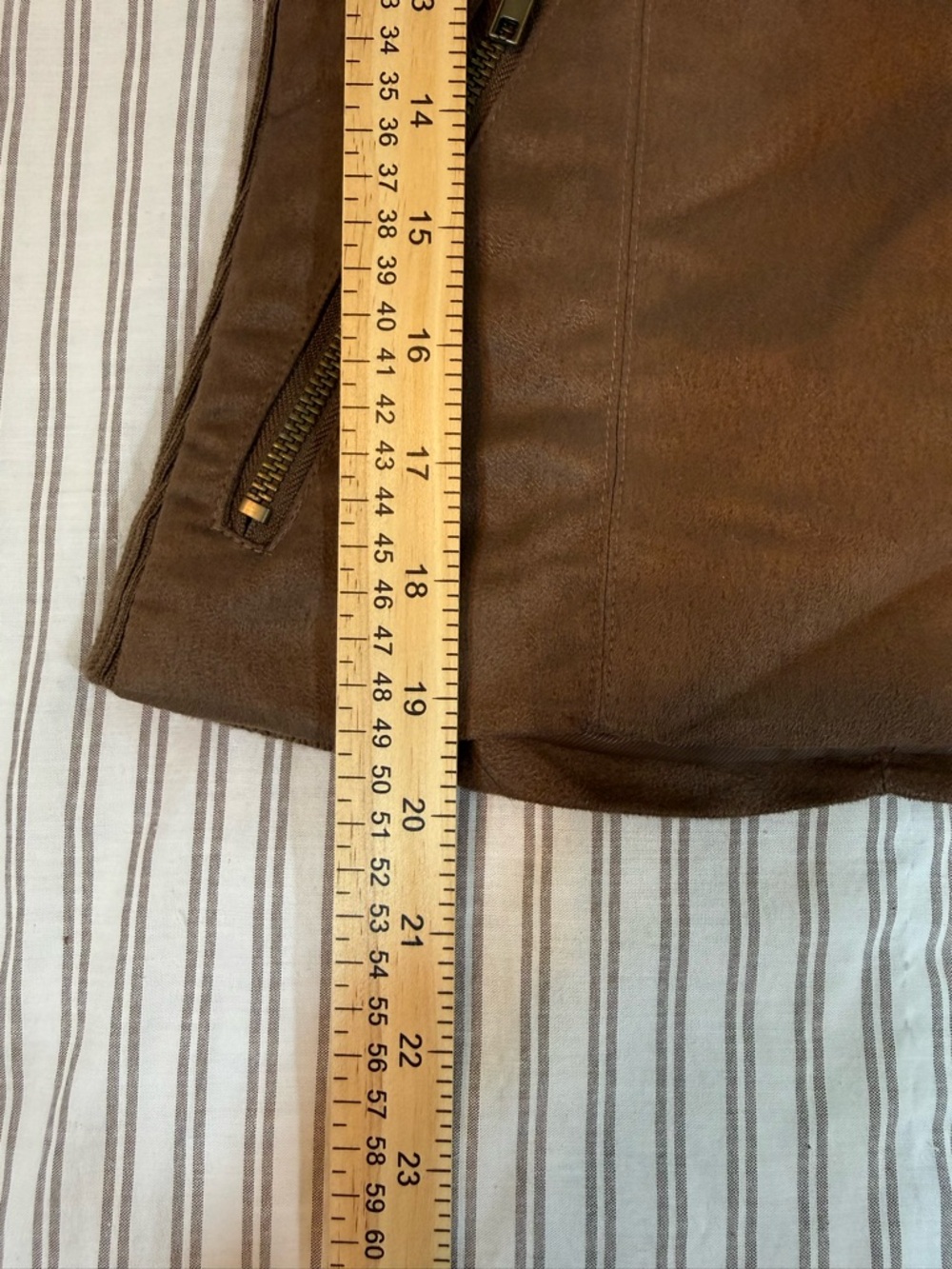New York & Company Collection Asymmetrical Faux Suede Brown Jacket Size M - Picture 6 of 14